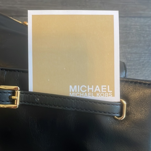 Michael Kors Lana Backpack black calf gold trim new without tags - Picture 9 of 12